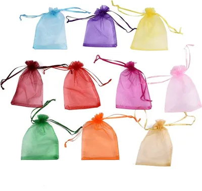 Produktbild von 20 x 30CM Organzasäckchen 50 Stück Organzabeutel Säckli Schmuckbeutel (Bunt)