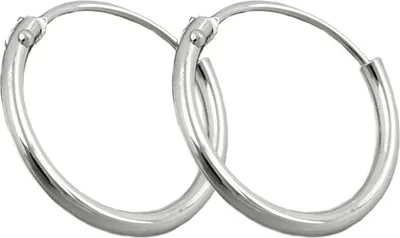 Produktbild von Ohrringe Creolen Creole 13mm 925 Echt Silber Drahtcreole für Damen