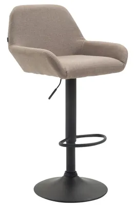 Produktbild von CLP Barhocker Braga Stoff drehbar und höhenverstellbar taupe Gestell Farbe schwarz