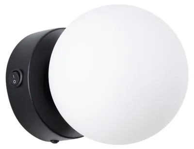 Image de Applique YOLI 1 noir 1xG9 8W acier/verre 12x14x12cm Sollux Lighting