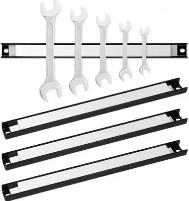 Produktbild von Famanu Magnetischer Werkzeughalter 30 cm - Set mit 4 Haltern, schwarz