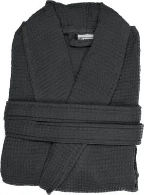 Obrázek produktu pro The One Uni vaflový župan Bademantel Grau Anthracite L/XL