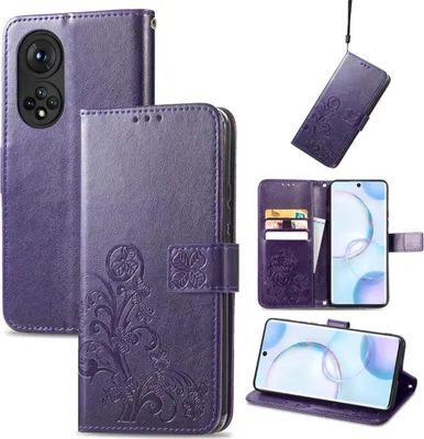 Produktbild von König Design Hülle kompatibel mit Honor Honor 50 Kunstleder Handyhülle - Handy Case Violett