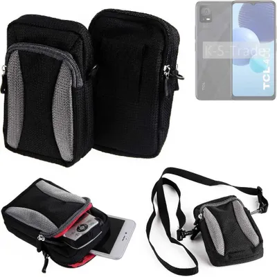 Produktbild von K-S-Trade Holster Schutz Hülle kompatibel mit TCL 406 Handy Hülle Gürteltasche Umhängetasche mit Zusatzfach schwarz