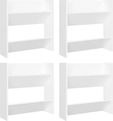 Obrázek produktu pro vidaXL Nástěnné botníky 4 ks. Bílé 60x18x60 cm výrobek ze dřeva