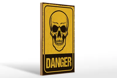 Produktbild von Holzschild Spruch 12x18 cm Danger skull Schild