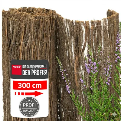 Produktbild von NOOR Heidematte HAWAII 100x300 cm - rustikaler Sicht- & Windschutz aus Heidekraut für Garten, Balkon & Terrasse - mit verzinktem Draht