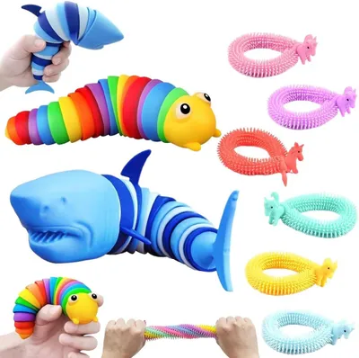Productafbeelding van Anti-slakkenspeelgoed - 2 stuks - Grappig - Flexibel - Creatief speelgoed voor kinderen en volwassenen - 6 fidget