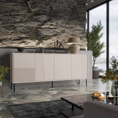 Produktbild von Kommode Sideboard Beistellschrank ABI 200 kaschmir matt 200x88x45cm