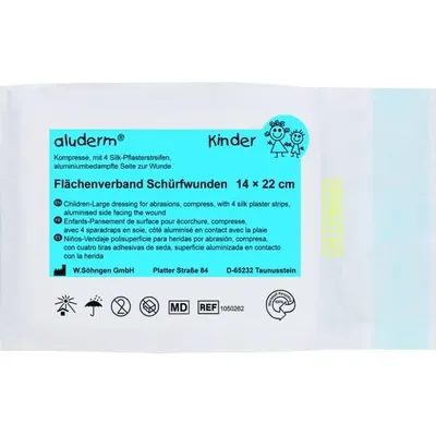 Produktbild von Flächenverband aluderm Kinder für Schürfwunden