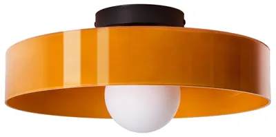 Produktbild von BELIANI Deckenleuchte Orange Glas Rund ⌀ 35 cm 1-Flammig Retro Beleuchtung Einbauleuchte für Niedrige Decken Wohnzimmer Flur Esszimmer Schlafzimmer