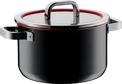 Zdjęcie produktu dla WMF FUSIONTEC 0517345290, 6,4 l, Okrągły, Czarny, Czerwony, Ceramika, Gaz, Halogen, Indukcja, 250 °C, Szkło