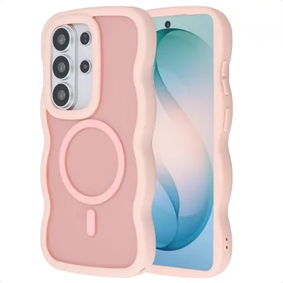 Productafbeelding van Selencia Wavy Backcover met MagSafe voor de Samsung Galaxy S26 Ultra - Soft Pink