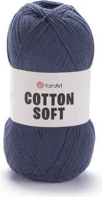 Produktbild von YarnArt Baumwolle Soft Wolle 100g/600m, Indigo - Zart & langlebig, Ideal für Kinderkleidung