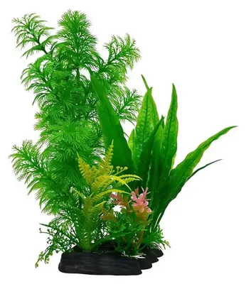 Zdjęcie produktu dla Sztuczne rośliny do dekoracji akwarium - zielone - 28 cm