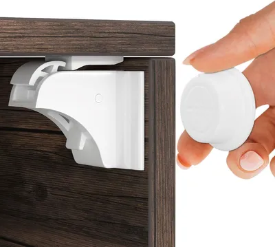 Produktbild von Magnetische Kindersicherung ohne Bohren mit 20 Schlösser+4 Schlüssel, weiß