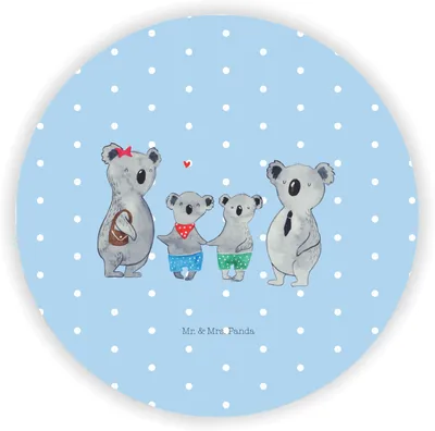 Produktbild von Mr. & Mrs. Panda magnet Koala Familie zwei - Blau Pastell - Geschenk, pinnwand, Kühlschrankmagnet, Muttertag, für kühlschrank, whiteboardmagnet, Notizhalter, Familienzeit