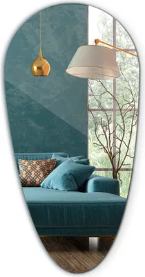 Produktbild von Ovaler Tropfenförmiger Hängespiegel - Schlafzimmer Wohnzimmer – Boho Stil Spiegel - 35 cm x 70 cm