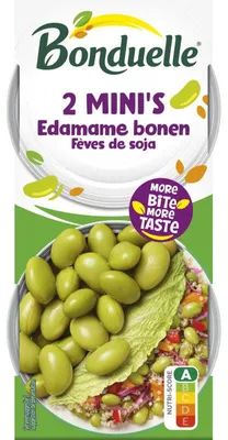 Produktbild von Bonduelle Edamame Bohnen 2x80g – Frische, proteinreiche grüne Sojabohnen