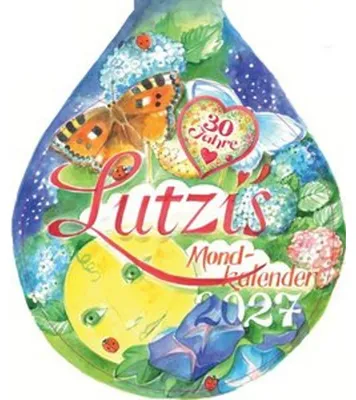 Produktbild von Lutzis Mondkalender rund Ø 16cm (Tagesabreisskalender) 2027