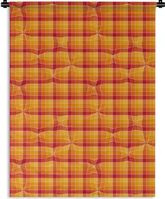 Produktbild von MuchoWow® Wandteppich Wandbehang Orange - Muster - Abstrakt 150x200 cm Tapisserie Dekoration Wandtuch - Wandaufhängung - Moderner