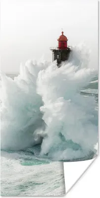 Produktbild von MuchoWow® Poster Der französische Leuchtturm von La Jument im Sturm 20x40 cm - Plakat - Foto