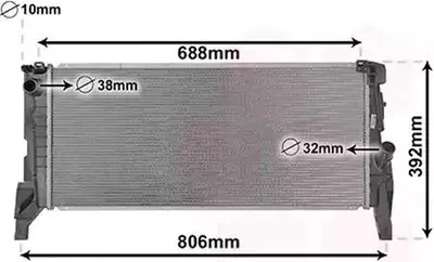 Produktbild von VAN WEZEL 06012704 Kühler Wasserkühler Motorkühler für BMW 2 Active Tourer (F45) 2 Gran Tourer (F46) für MINI Schrägheck (F56)
