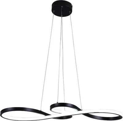 Zdjęcie produktu dla Lampa wisząca, nowoczesny design, funkcja zdalnego sterowania, czarna L75cm 50W, ściemnianie pilotem