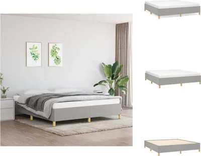 Produktbild von vidaXL Boxspringbett Hellgrau 160x200 cm Stoff -  Betten & Bettgestelle
