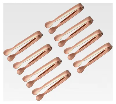 Produktbild von Servierzange, 8 Stück, 10,9 cm – Edelstahl-Eiszange, kleine Zange für Vorspeisen, Zucker, Charcuterie, Dessert, Teepartys, Bar, Café (Roségold)