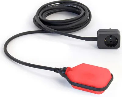 Image de Wiltec Aqua Stop Interrupteur à flotteur - avec Câble et Fiche de 5 m - pour Protection contre pompage à vide - Accessoires de Bassin Étang Jardinage