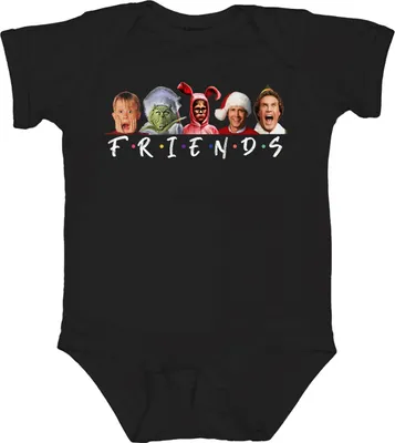 Produktbild von Friends Fröhliche Weihnachten Weihnachtsfilme - Christmas Xmas Unisex Baby Body, Schwarz, 6/12