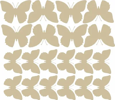 Image de Autocollants muraux papillons, grands autocollants, 20 pièces, beige brillant