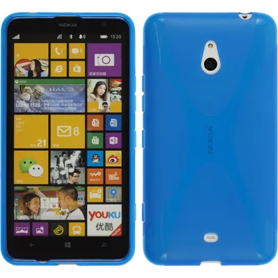 Produktbild von PhoneNatic Case kompatibel mit  Nokia Lumia 1320 - blau Silikon Hülle X-Style + 2 Schutzfolien