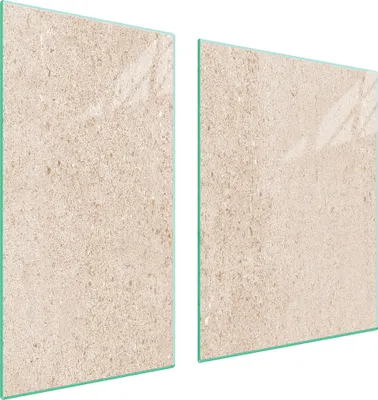 Produktbild von Herdabdeckplatten 2 teilig 90x52 Glaskeramikkochfeld Abdeckung Glas Schneidebrett Schiefer Beige