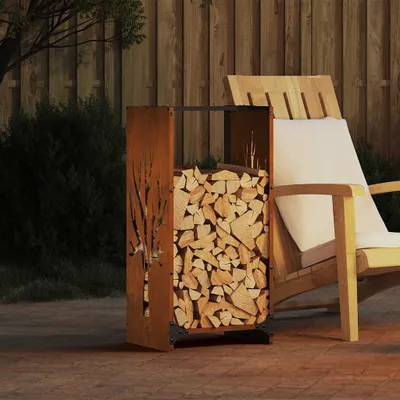 Produktbild von Möbel Brennholzregal 40x30x80 cm Wetterfester Stahl - Kaminholzregale &22791