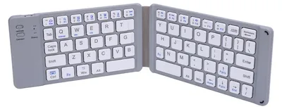 Obrázek produktu pro Skládací Bluetooth klávesnice – tenká, tichá, dobíjecí, přenosná, bezdrátová cestovní klávesnice pro notebooky, tablety a telefony