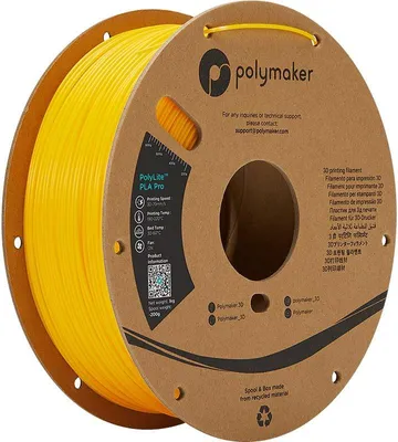 Image de Polymaker PolyLite PLA PRO, Couleur:Jaune, Taille du filament:1.75mm, Poids:1 kg