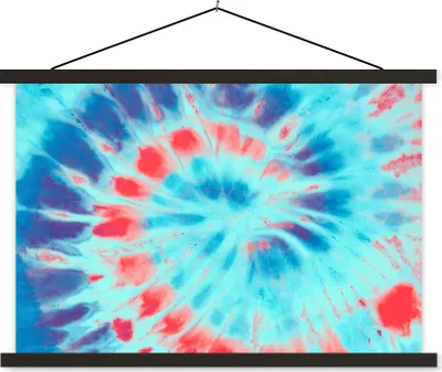 Produktbild von MuchoWow® Textilposter Sommer - Krawattenfärbung - Spirale 90x60 cm mit schwarzem Rahmen - Aufhängungssatz