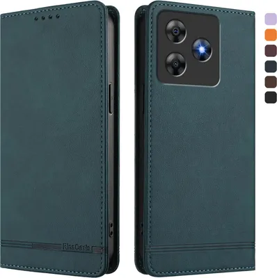 Produktbild von Hülle für Blackview Wave 8 /Wave 8C, Retro Kunstleder Ständer Klapphülle mit Kartenfächer und Magnetische Grün