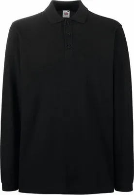 Produktbild von Fruit of the Loom - Premium Long Sleeve Polo - Black - M