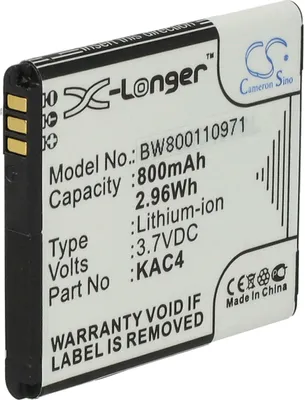 Produktbild von vhbw Akku Ersatz für KAC4, KAC4-AAABD008954 für Handy Smartphone Telefon (800 mAh, 3,7 V, Li-Ion)