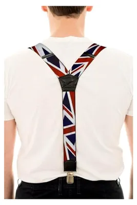Produktbild von Extra starke Hosenträger mit 3 Clips in Y-Form, bedrucktes Design - 4 cm, Großbritannien Design