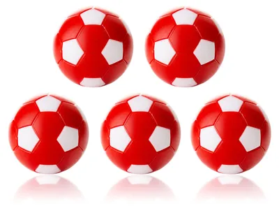 Immagine prodotto di Kickerball Winspeed, set da 5 palline, diametro 35 mm, peso 24 g, colore rosso/bianco