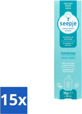 Image de Savon - Savon pour les mains - Parfum naturel & soin - Eucalyptus et romarin - Recharge - 34 g - Pack avantage - 15 pièces