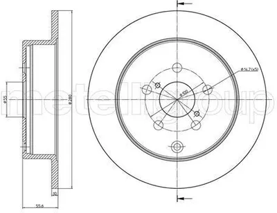Produktbild von 2x METELLI Bremsscheibe 23-1010C für TOYOTA AVENSIS Kombi (T25) AVENSIS (T25_)
