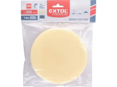 Produktbild von Extol Premium Polierscheibe (8804518) Schaumstoff, T80, gelb, Ø200x30mm, Klett Ø180mm