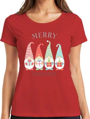 Produktbild von MERRY CHRISTMAS Wichtel Weihnachtswichtel Gnom Geschenke Niedlich Damen T-Shirt, Rot, XXL