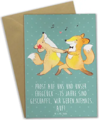 Produktbild von Mr. & Mrs. Panda Beileidskarte 15. Hochzeitstag Gläserne Hochzeit - Meeresbrise - Geschenk, weihnachtskarten, hochzeitskarten, glückwunschkarten, kommunionskarte, Liebe