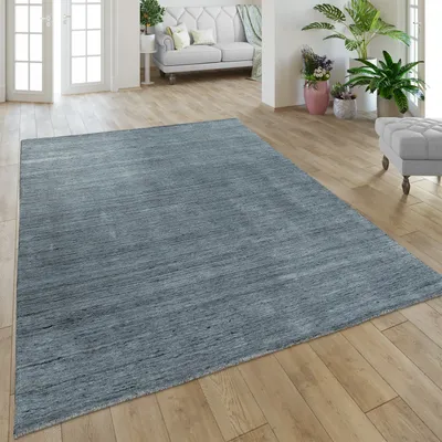Produktbild von Teppich Handgefertigt Hochwertig Baumwolle Viskose Elegant Meliert In Dunkelgrau Grösse 80x150 cm